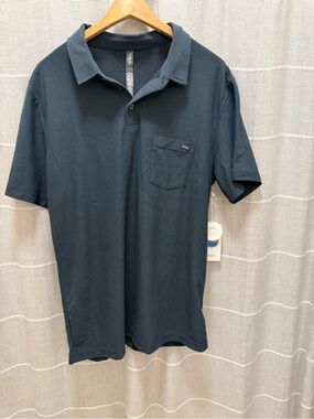 Vuori Men's Polo in Deep Navy with Chest Pocket